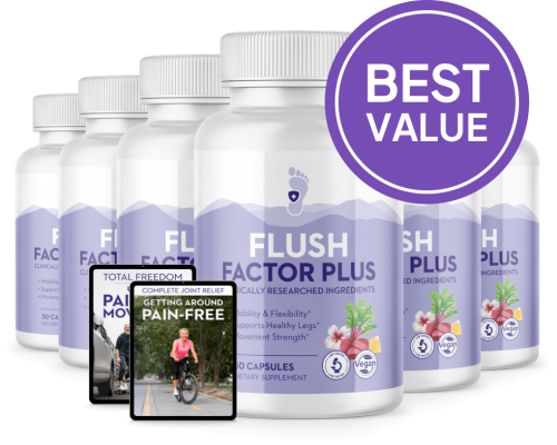 Flush Factor Plus - 6 Bottles + 2 Ebooks